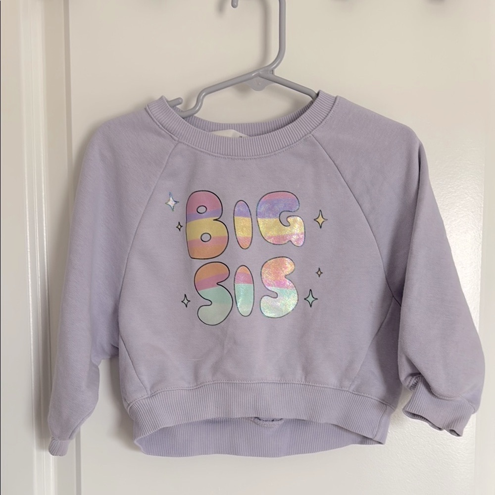 Toddler 2T Lilac Big Sis Sweatshirt